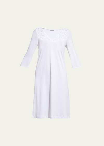Hanro Moments 3/4 Sleeve Nightgown In White