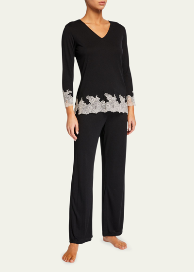 Natori Shangri La Luxe Lace-trim Pajama Set