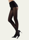 Natori Velvet Touch Opaque Control-top Tights In Black