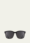 Gucci Men's Square Acetate Sunglasses With Signature Web In Black