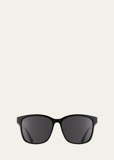 Gucci Men's Square Acetate Sunglasses With Signature Web In Black