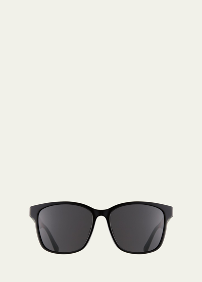 Gucci Men's Square Acetate Sunglasses With Signature Web