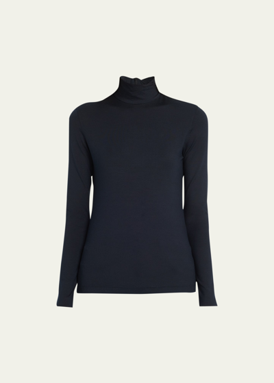 Akris Silk-cotton Jersey Turtleneck Top