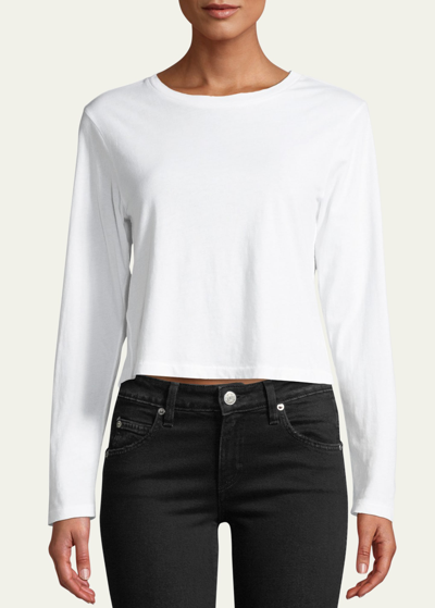Amo Denim Babe Cropped Long-sleeve Cotton Tee