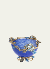 Jay Strongwater Sophie Hydrangea Glass Bowl In Blue