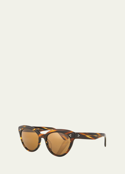 Oliver Peoples Roella Cellulose Acetate Cat-eye Sunglasses In Brown