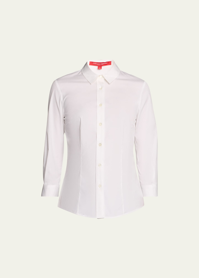 Carolina Herrera Classic Cotton Button-front Shirt In White