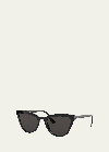 Prada Acetate Cat-eye Sunglasses In Black