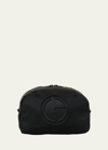 Giorgio Armani Men's Logo-embossed Nylon Pouch In Black