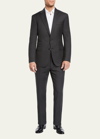 Ralph Lauren Purple Label Men's Wool Single-breasted Suit In Charcoal Multi