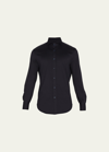 Brunello Cucinelli Men's Jersey Knit Sport Shirt In Black