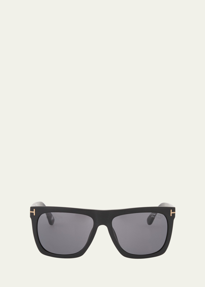Tom Ford Men's Morgan Acetate Square Sunglasses In Black