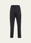 Giorgio Armani Basic Wool Flat-front Trousers, Black