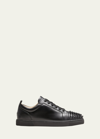 Christian Louboutin Louis Junior Spikes Cap-toe Leather Sneakers In Black