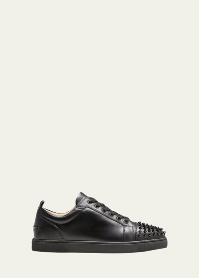 Christian Louboutin Men's Louis Junior Spiked Low-top Trainers In Black