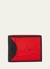Christian Louboutin Men's Coolcard Two-tone Leather Wallet In Red