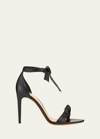 Alexandre Birman Clarita Leather Ankle-tie 100mm High-heel Sandals, Black