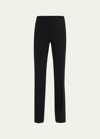 Ralph Lauren Alandra Side-zip Stretch-wool Pants, Black