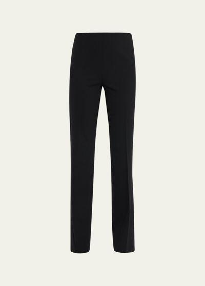 Polo Ralph Lauren Alandra Side-zip Stretch-wool Pants, Black