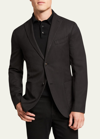 Boglioli Men's Herringbone Two-button Wool Jacket In Black