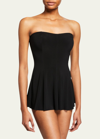 Norma Kamali Strapless Flared Swimdress In Black