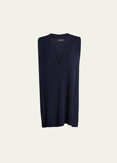 Eskandar A-line Sleeveless Deep-v Long Cashmere Sweater