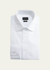 Zegna Men's Trofeo Solid Regular-fit Dress Shirt In White