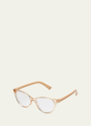 The Book Club The Art Of Snore Cat-eye Reader Glasses In Gold