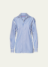 Polo Ralph Lauren Capri Striped Cotton Blouse, White In Multi