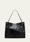 Saint Laurent Niki Large Ysl Shopper Tote Bag In Crinkled Leather