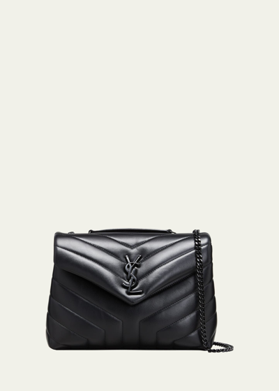 Saint Laurent Loulou Small Ysl Shoulder Bag In Quilted Leather