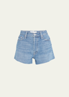 Mother The Tomcat Denim Shorts In Blue