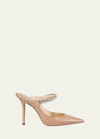 Jimmy Choo Bing 100 Crystal Strap Patent Leather Heel Mules In Pink