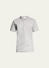 Burberry Men's Eddie Pique Polo Shirt, Gray In White