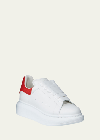 Alexander Mcqueen Oversized Leather Sneakers, Toddler/kids In White