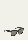 Celine Triomphe Square-frame Acetate Sunglasses In Shiny Black