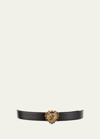 Dolce & Gabbana Devotion Buckle Belt In Black