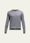 Charvet Men's Solid Cashmere-silk Crewneck Sweater In Gray