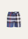 Burberry Navy Guildes Swim Shorts In Multicolor