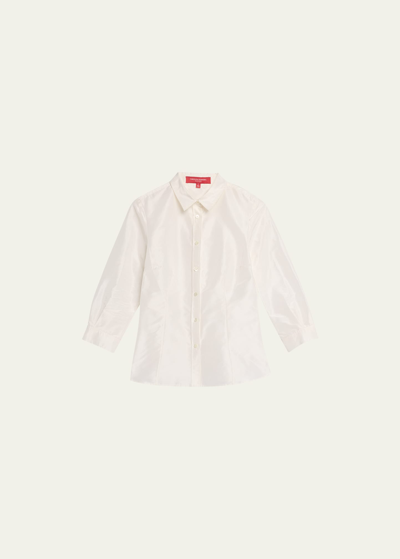 Carolina Herrera Taffeta Button-front Shirt In White