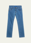 Stefano Ricci Kids' Boy's Straight Leg Denim Jeans In Blue