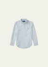 Ralph Lauren Kids' Boy's Cotton Oxford Stripe Sport Shirt In Blue