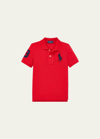 Ralph Lauren Kids' Boy's Big Pony Mesh Knit Polo In Red