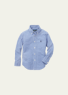 Ralph Lauren Poplin Woven Gingham Sport Shirt In Blue