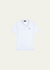 Ralph Lauren Kids' Boy's Short-sleeve Logo Embroidery Polo Shirt In White