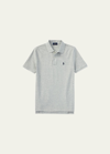 Ralph Lauren Kids' Boy's Short-sleeve Logo Embroidery Polo Shirt In Gray