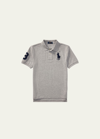 Polo Ralph Lauren Kids' Boy's Big Pony Mesh Knit Polo In Gray