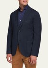 Boglioli Men's Herringbone Two-button Jacket In Blue