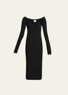 Khaite Beth Long-sleeve Bustier Dress In Black