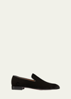 Christian Louboutin Dandelion Suede Loafers In Black